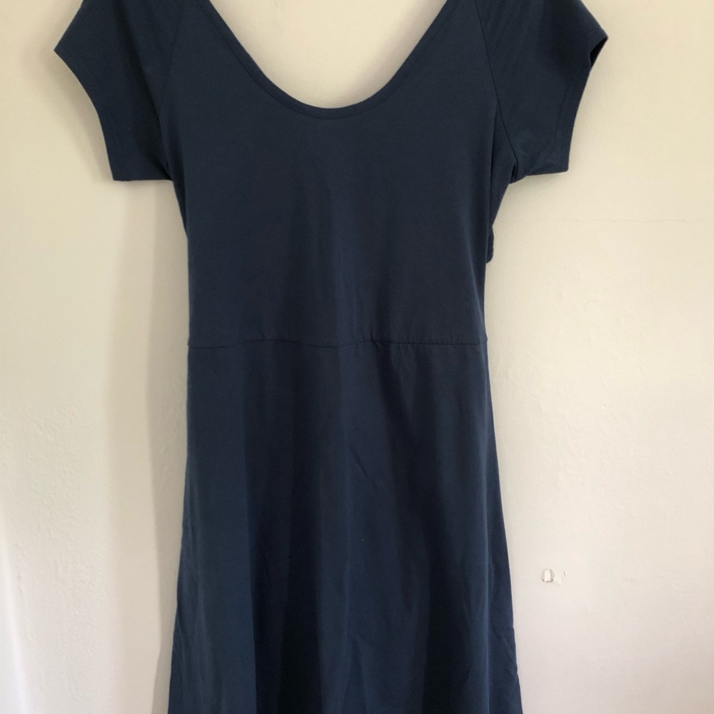 Pact Navy Scoop-Neck Mini Dress
